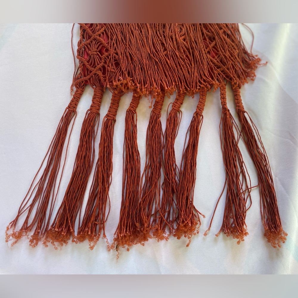 Fringe Crossbody Bag - Dark Red - Picture 13 of 13